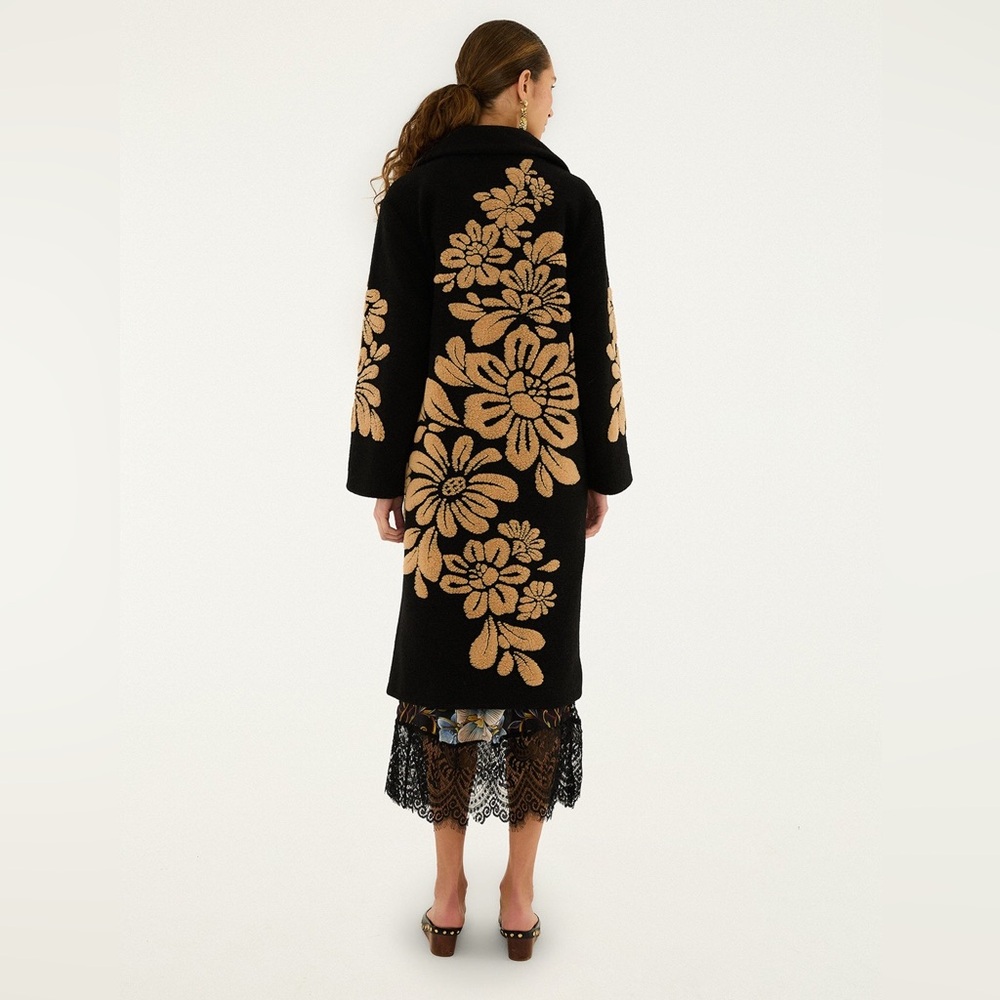 Farm Rio Bold Flowers Black Fleece - Picture 5 of 8